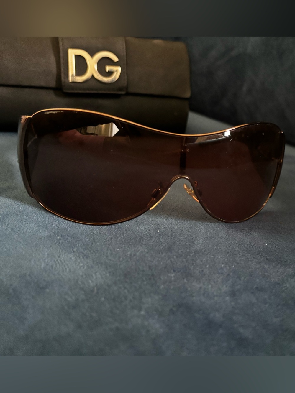 vintage Y2K Dolce & Gabbana oversized shield sunglasses